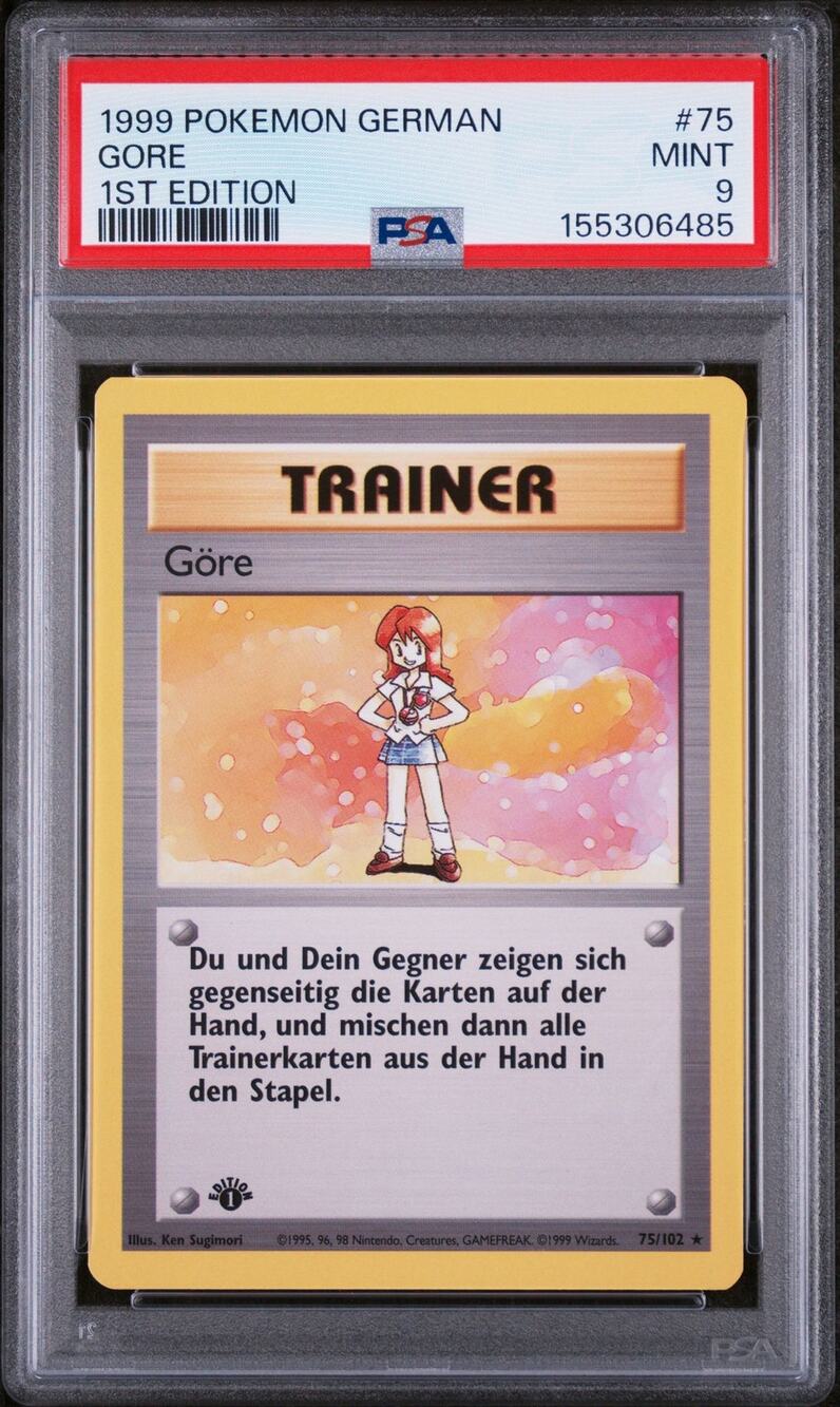 PSA 9 MINT Gore (Lass) 1st Edition Pokémon 1999 German Base Set Graded Card
